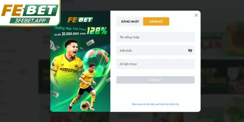 Các bước đăng ký Febet dễ dàng, an toàn