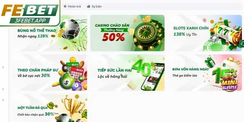 Đăng ký Febet để nhận các ưu đãi đặc quyền