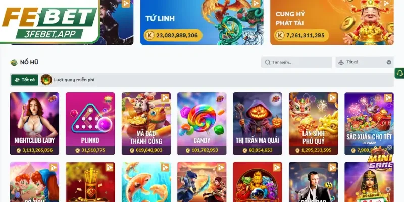 Nổ hũ Febet là sảnh chơi đẳng cấp