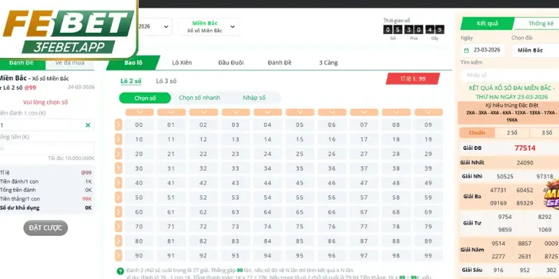 Xổ số Febet thu hút người tham gia